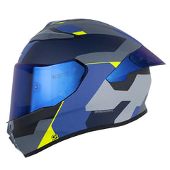 Casco Shaft 584 Sp Downx Gris Oscuro Azul Visor Iridium Azul