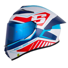 Casco Shaft 584 Sp Race Blanco Perlado Rojo Visor Iridium Azul
