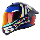 Casco Shaft 584 Sp Rgb Azul Oscuro Rojo Visor Revo Rojo