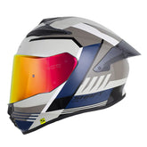 Casco Shaft 584 Sp Shairo Blanco Gris Oscuro Visor Revo Rojo