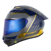 Casco Shaft 584 Sp Shairo Gris Oscuro Holografico Dorado Visor Iridium Azul