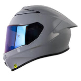 Casco Shaft 584 Sp Solid Gris Silver Visor Iridium Azul