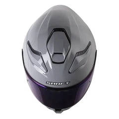 Casco Shaft 584 Sp Solid Gris Silver Visor Iridium Azul