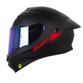 Casco Shaft 584 Sp Solid Negro Rojo Visor Iridium Azul