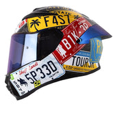 Casco Shaft 584 Sp State Negro Amarillo Neón Visor Iridium Azul