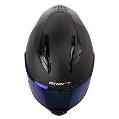 Casco Shaft 596 Solid Negro Gris Visor Iridium Azul