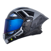 Casco Shaft 596 Sp Cosmo Gris Oscuro Visor Iridium Azul