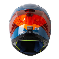 Casco Shaft 596 Sp Nuke Azul Oscuro Naranja Visor Iridium Rojo