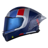 Casco Shaft 596 Sp Pacer Gris Azul Oscuro Visor Iridium Azul