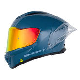 Casco Shaft 596 Sp Solid Azul Oscuro Gris Visor Revo Rojo