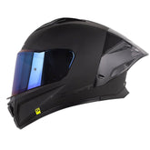 Casco Shaft 596 Sp Solid Negro Gris Visor Iridium Azul