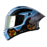 Casco Shaft 596 Sp Sport-Head Azul Claro Visor Iridium Dorado