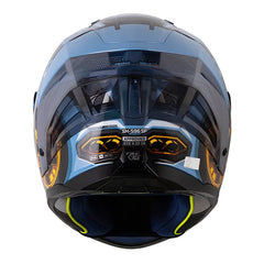 Casco Shaft 596 Sp Sport-Head Azul Claro Visor Iridium Dorado
