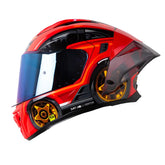Casco Shaft 596 Sp Sport-Head Rojo Naranja Visor Iridium Azul