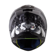 Casco Shaft 596 Tiamat Negro Gris Claro Visor Iridium Azul