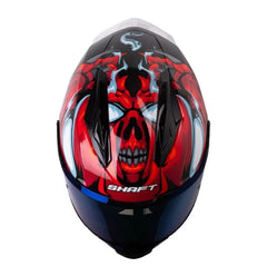 Casco Shaft 596 Tiamat Negro Rojo Visor Iridium Azul