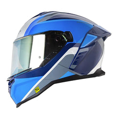 Casco Shaft 598 Gtr Speedou Azul Gris Visor Iridium Azul