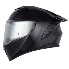 Casco Shaft Carbonite Solid Negro Carbono Visor Iridium Silver
