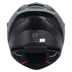 Casco Shaft Carbonite Solid Negro Carbono Visor Revo Dorado
