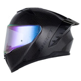 Casco Shaft Carbonite Solid Negro Carbono Visor Revo Morado