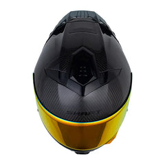 Casco Shaft Carbonite Solid Negro Carbono Visor Revo Rojo