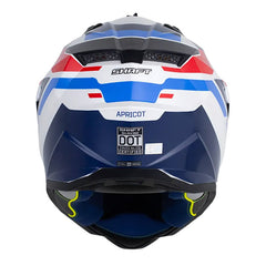 Casco Shaft Mx360 Apricot Blanco Perlado Azul Oscuro Visor Iridium Azul