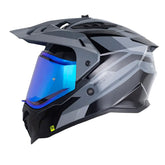 Casco Shaft Mx360 Apricot Gris Oscuro Negro Visor Iridium Azul