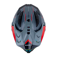 Casco Shaft Mx360 Kosh Gris Rojo Visor Revo Rojo
