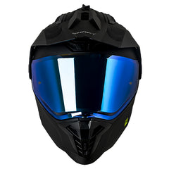 Casco Shaft Mx360 Solid Negro Amarillo Neon Visor Iridium Azul