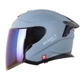Casco Shaft Pro 240Dv Solid Azul Gris Visor Iridium Azul