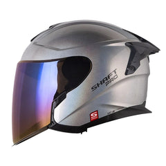 Casco Shaft Pro 240Dv Solid Camaleon Gris Oscuro Visor Iridium Azul