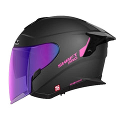 Casco Shaft Pro 240Dv Solid Negro Fucsia Visor Iridium Morado