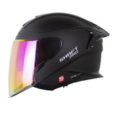 Casco Shaft Pro 240Dv Solid Negro Morado Visor Revo Morado