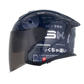 Casco Shaft Pro 240Dv Wire Frame Azul Oscuro Holografico Visor Smoke