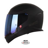 Casco Shaft Pro 300 Modular Solid Negro Gris Visor Iridium Azul