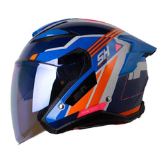 Casco Shaft Pro 343Dv Mayik Gris Claro Naranja Visor Iridium Azul