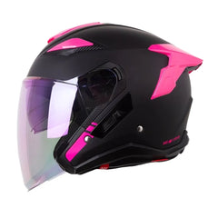 Casco Shaft Pro 343Dv Solid Negro Fucsia Visor Iridium Morado