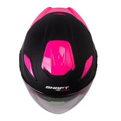 Casco Shaft Pro 343Dv Solid Negro Fucsia Visor Iridium Morado