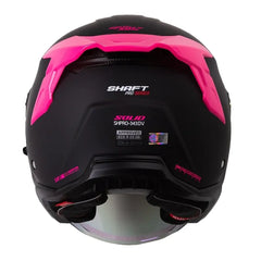 Casco Shaft Pro 343Dv Solid Negro Fucsia Visor Iridium Morado