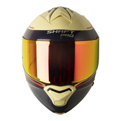 Casco Shaft Pro 4000Dv Evo Laced Amarillo Claro Rojo Visor Revo Rojo