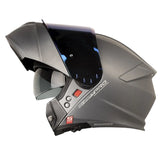 Casco Shaft Pro 4000Dv Evo Solid Titanio Visor Claro Azul
