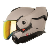 Casco Shaft Pro 4160 Move Solid Arena Negro Visor Revo Rojo