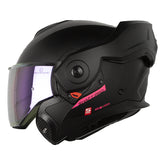 Casco Shaft Pro 4160 Move Solid Negro Fucsia Visor Revo Morado