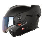 Casco Shaft Pro 4160 Move Solid Negro Gris Oscuro Visor Iridium Azul