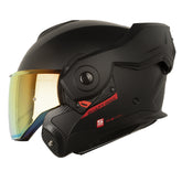 Casco Shaft Pro 4160 Move Solid Negro Rojo Visor Revo Rojo