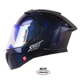 Casco Shaft Pro 606Sp Solid Camaleon Visor Revo Azul