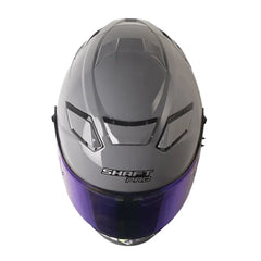 Casco Shaft Pro 606Sp Solid Gris Visor Revo Azul