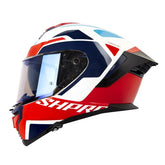 Casco Shaft Pro 609 Venom Streetform Blanco Rojo Visor Iridium Azul