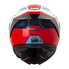 Casco Shaft Pro 609 Venom Streetform Blanco Rojo Visor Iridium Azul