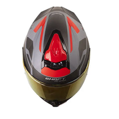 Casco Shaft Pro 609 Venom Streetform Gris Negro Visor Iridium Rojo